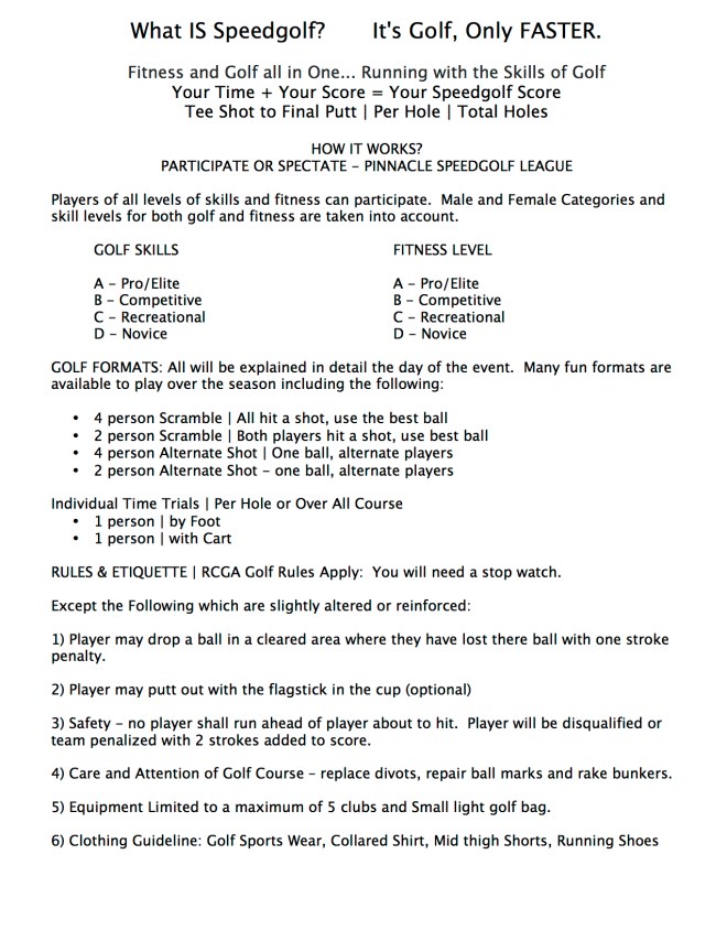 What IS Speedgolf - Details and Rules copy